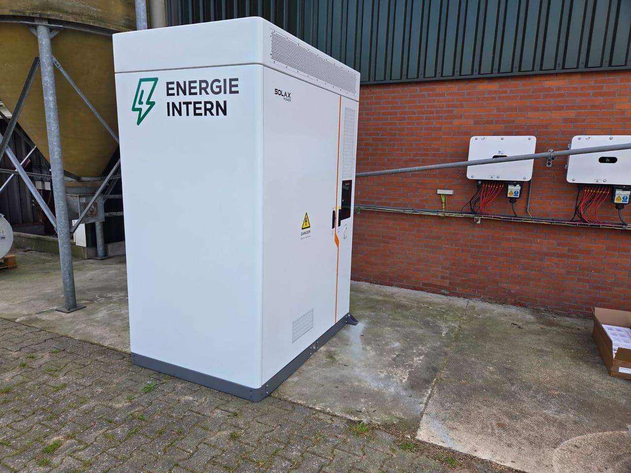 Gerealiseerde energieopslag gekoppeld aan zonnepanelen